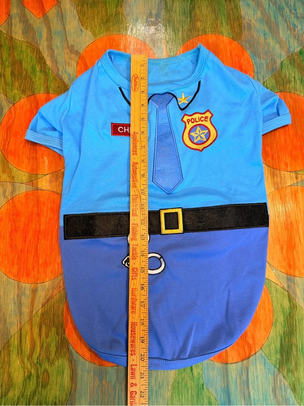 Parisian Pet Dog Costume Size 3XL Officer Woof Police Pet Halloween Blue Handcuf